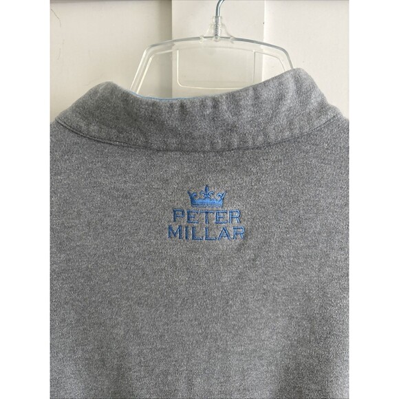 PETER MILLAR Pullover No Golf Course Logo Embroidered Men Gray 1/4 Zip Sz L - Picture 4 of 7